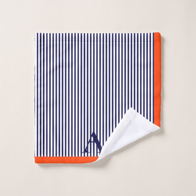 Monograma estilizado, estilizado, en tonos azules  (Toallita)