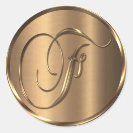 Monograma F Sello para sobres Bronce no METÁLICO