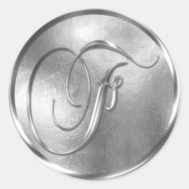 Monograma F Sello para sobres plateado no METÁLICO