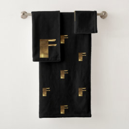 Monograma F Típografía elegante de aspecto negro y