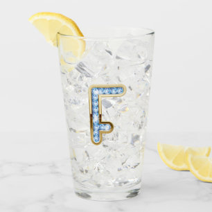 Monograma F - Vidrio de 16 oz
