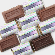 Monograma Feliz cumpleaños azul y lavanda