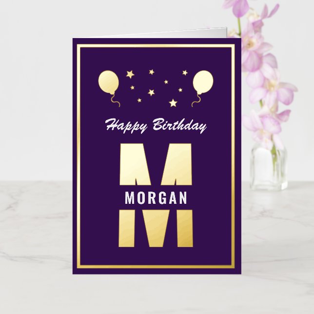 Monograma Feliz cumpleaños cualquier edad Oro Blan (Orquídea)