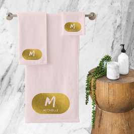 Monograma femenino de Moda de oro rosa Rubor