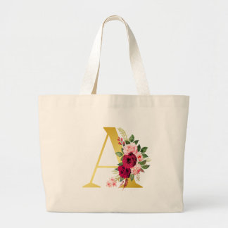 Monograma floral "A" Bolsa Tote