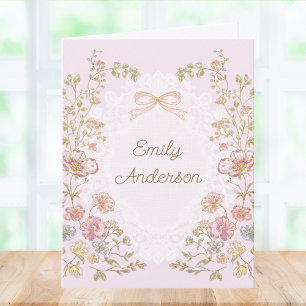 Monograma Floral Acuarela Elegante Personalizada