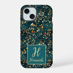 Monograma Floral Acuarela Patrón Lindo