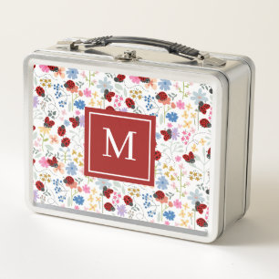 Monograma Floral Caprichoso de Flores Silvestres y
