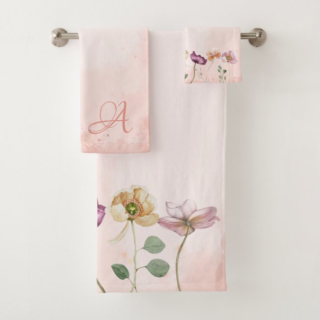 Monograma floral elegante con tono rosado (In situ)