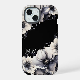 Monograma floral negro y blanco