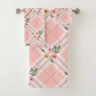 Monograma floral rosado
