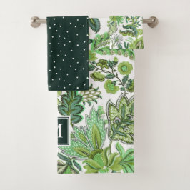 Monograma Floral Verde Boho Vintage