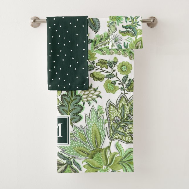 Monograma Floral Verde Boho Vintage (In situ)