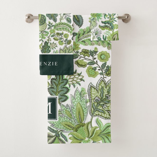 Monograma Floral Verde Boho Vintage (In situ)