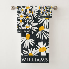 Monograma Flores Elegante Set De Toalla De Baño El