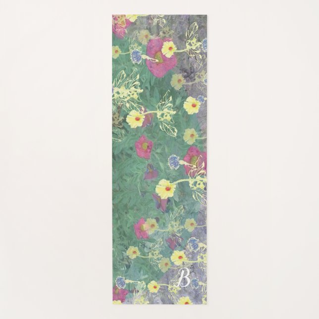 Monograma Flores silvestres Yoga Mat (Anverso)