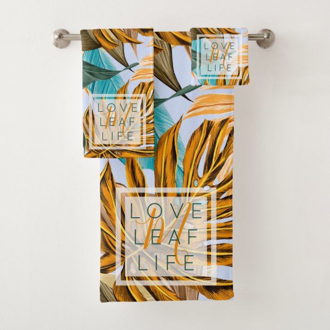 Monograma Foliage Tropical Patrón de hojas botánic (In situ)