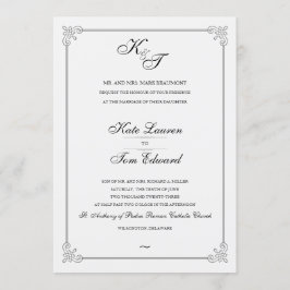 Monograma formal elegante | Invitación a la boda