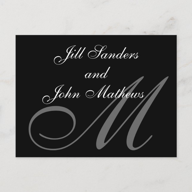 Monograma formal M Guardar el anuncio de fecha (Anverso)