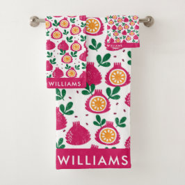 Monograma Fruta Elegante Set De Toalla De Baño Ele