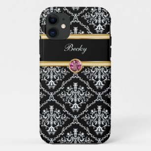 Monograma Funda para iPhone 11 Jewel con clase