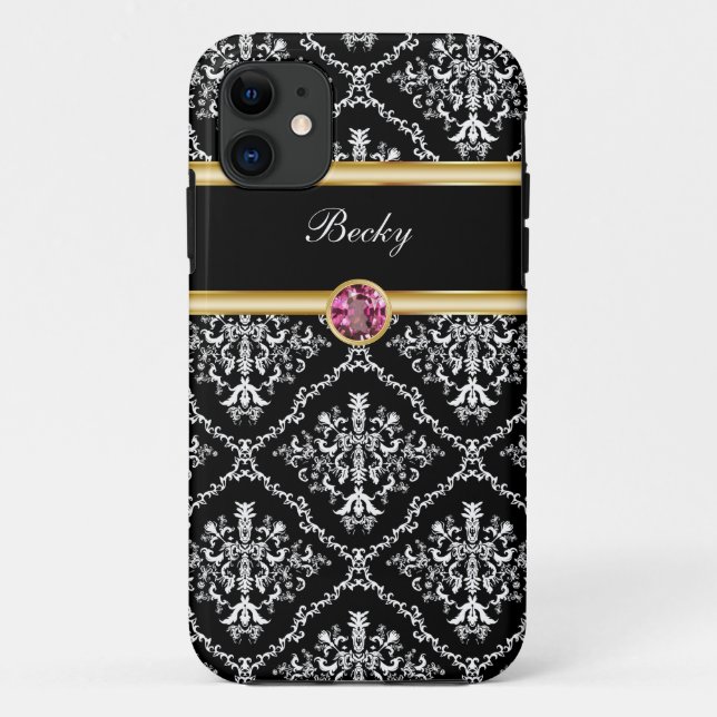 Monograma Funda para iPhone 11 Jewel con clase (Reverso)