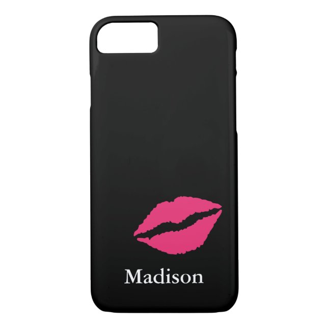Monograma Funda para iPhone 7 con un beso (Reverso)