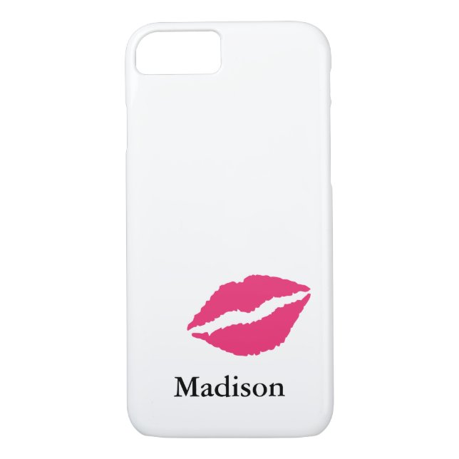 Monograma Funda para iPhone 7 con un beso (Reverso)