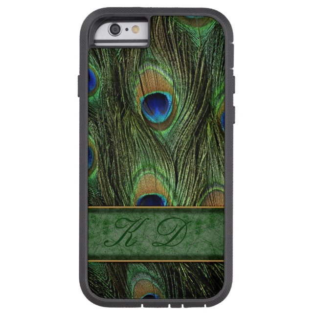 Monograma Funda Peacock Feathers iPhone 6 (Reverso)