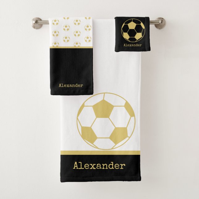 Monograma Fútbol Oro Negro y Blanco (In situ)