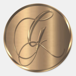 Monograma G Sello para sobres de bronce no METÁLIC