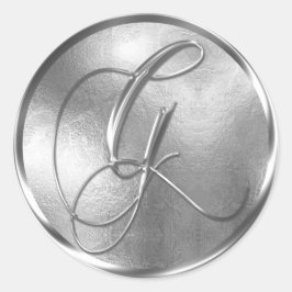 Monograma G Sello para sobres plateado no METÁLICO