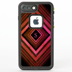 Monograma geométrico rosado rústico de los