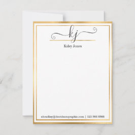 Monograma Girly | De La Tarjeta De Nota