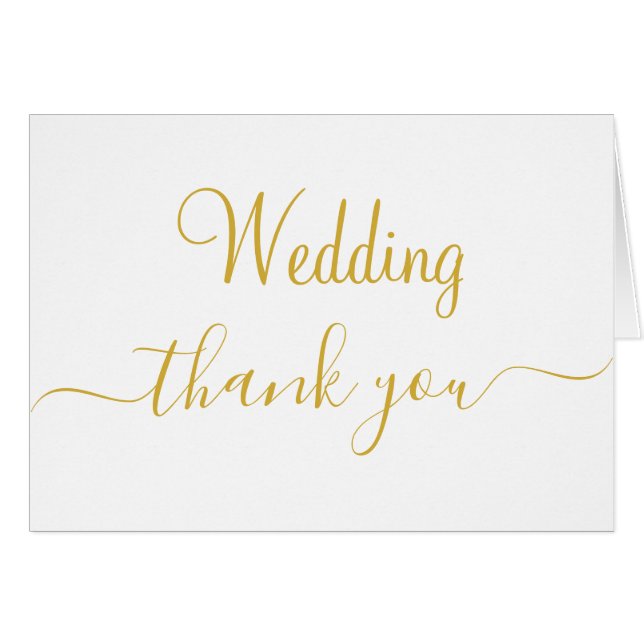 Monograma Gold White Agradecimiento Boda (Anverso (Horizontal))