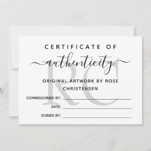 Monograma gris mayor certificado de autenticidad