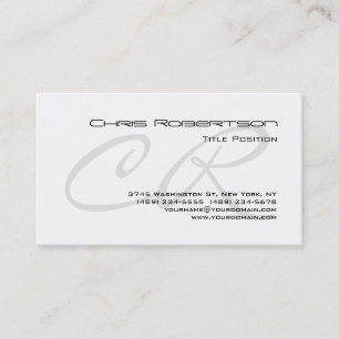 Monograma gris tarjeta de presentación con encanto