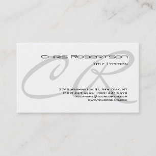Monograma gris tarjeta de presentación con encanto