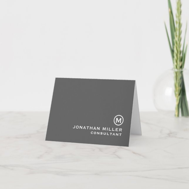 Monograma gris y blanco personalizado (Anverso)