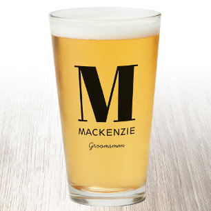 Monograma Groomsman Glass