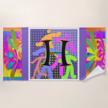 Monograma H Fun Figures Toalla De Playa