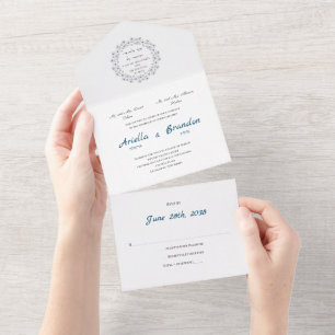 Monograma hebreo judío todo en una invitación de m