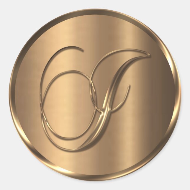 Monograma I Sello para sobres de bronce no METÁLIC (Anverso)