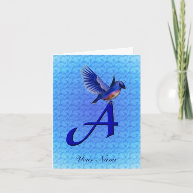 Monograma Inicial A Personalizado Bluebird (Anverso)