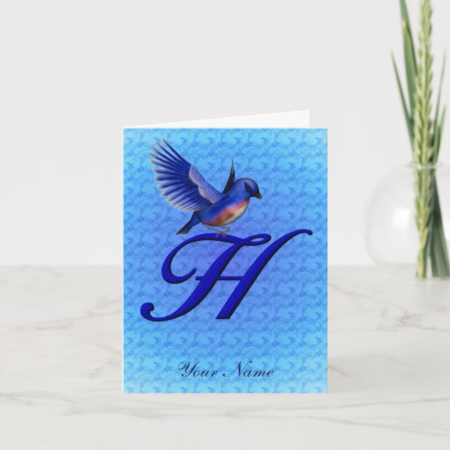 Monograma Inicial Azulito Personalizado H (Anverso)