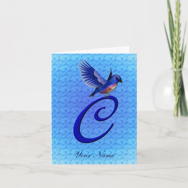 Monograma Inicial C Personalizado Bluebird (Anverso)