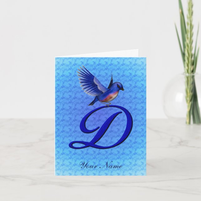 Monograma Inicial D Bluebird Personalizado (Anverso)