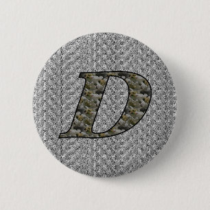 Monograma Inicial D Hidrangea Botón Floral