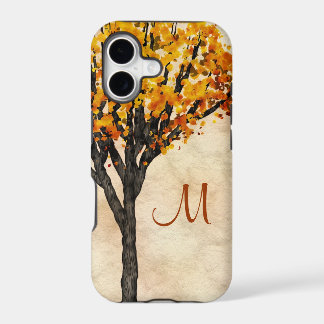 Monograma Inicial de Árbol de Otoño Precioso