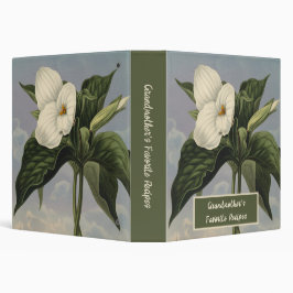 Monograma inicial de Trillium blanco botánico vint